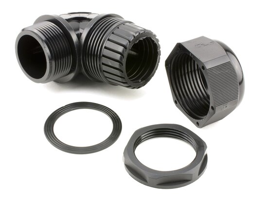 1 1\4 inch black right angle cable gland