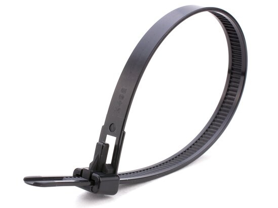 Picture of 19 Inch Black Standard Releasable Cable Tie - 100 Pack