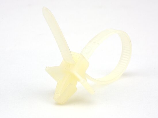 Picture of 4 Inch Natural Miniature Winged Push Mount Cable Tie - 100 Pack
