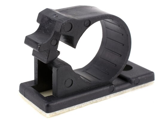 10 pack black 12mm self adhesive cable clamp