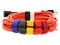 multicolor cinch straps around cables - 1 of 3