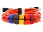 multicolor cinch straps around cables - 1 of 3