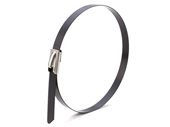 Picture of 12 Inch Heavy Duty Coated 316 Stainless Steel UV-Resistant Metal Cable Ties - 100 Pack