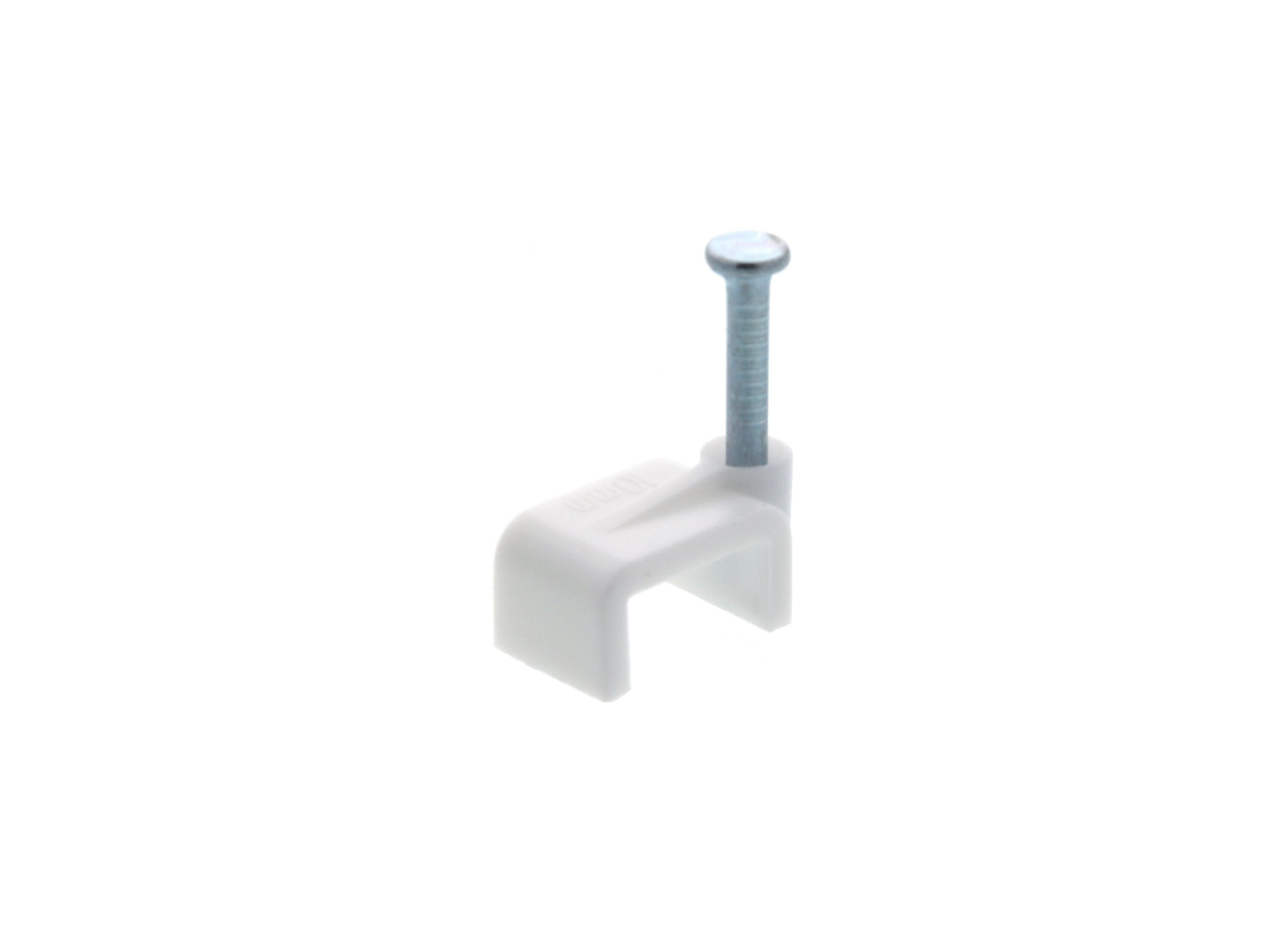 200 X 10mm WHITE CABLE CLIPS 