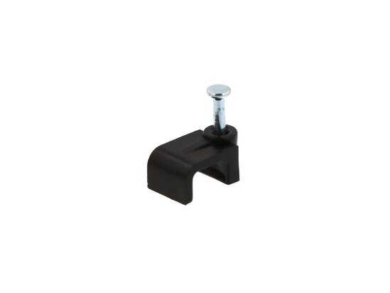 Picture of 8mm Black Flat Nail Cable Clip - 100 Pack