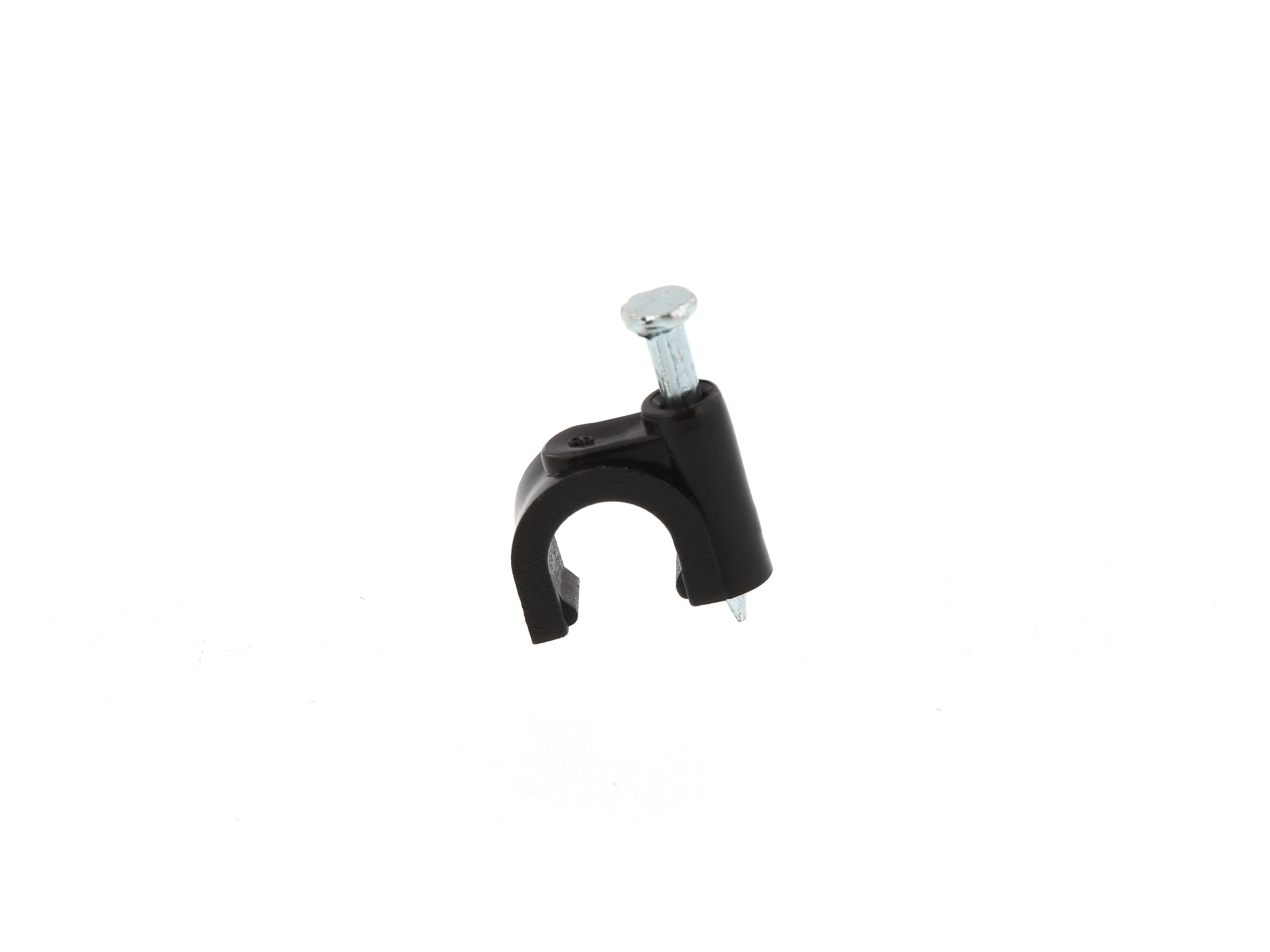 Zexum 5-7mm Black Nail-In Round Flexible Cable Clips – 100 Pack With Fixing Nails