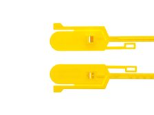 15 Inch Unlabeled Tamper Evident Tear Away Yellow Plastic Seal