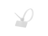 Picture of 4 Inch Natural Miniature ID Cable Tie - Outside Flag - 100 Pack