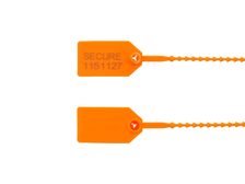 orange 8 inch light duty pull tight tamper evident plastic seal