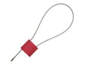 Picture of 12 Inch Red Blank Pull Tight Galvanized Steel Cable Seal with 2.5mm wire - 50 Pack