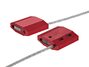 Picture of 12 Inch Red Blank Pull Tight Galvanized Steel Cable Seal with 2.5mm wire - 50 Pack - 1 of 3