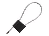 Picture of 12 Inch Blank Black Pull Tight Galvanized Steel Cable Seal with 5mm wire - 50 Pack