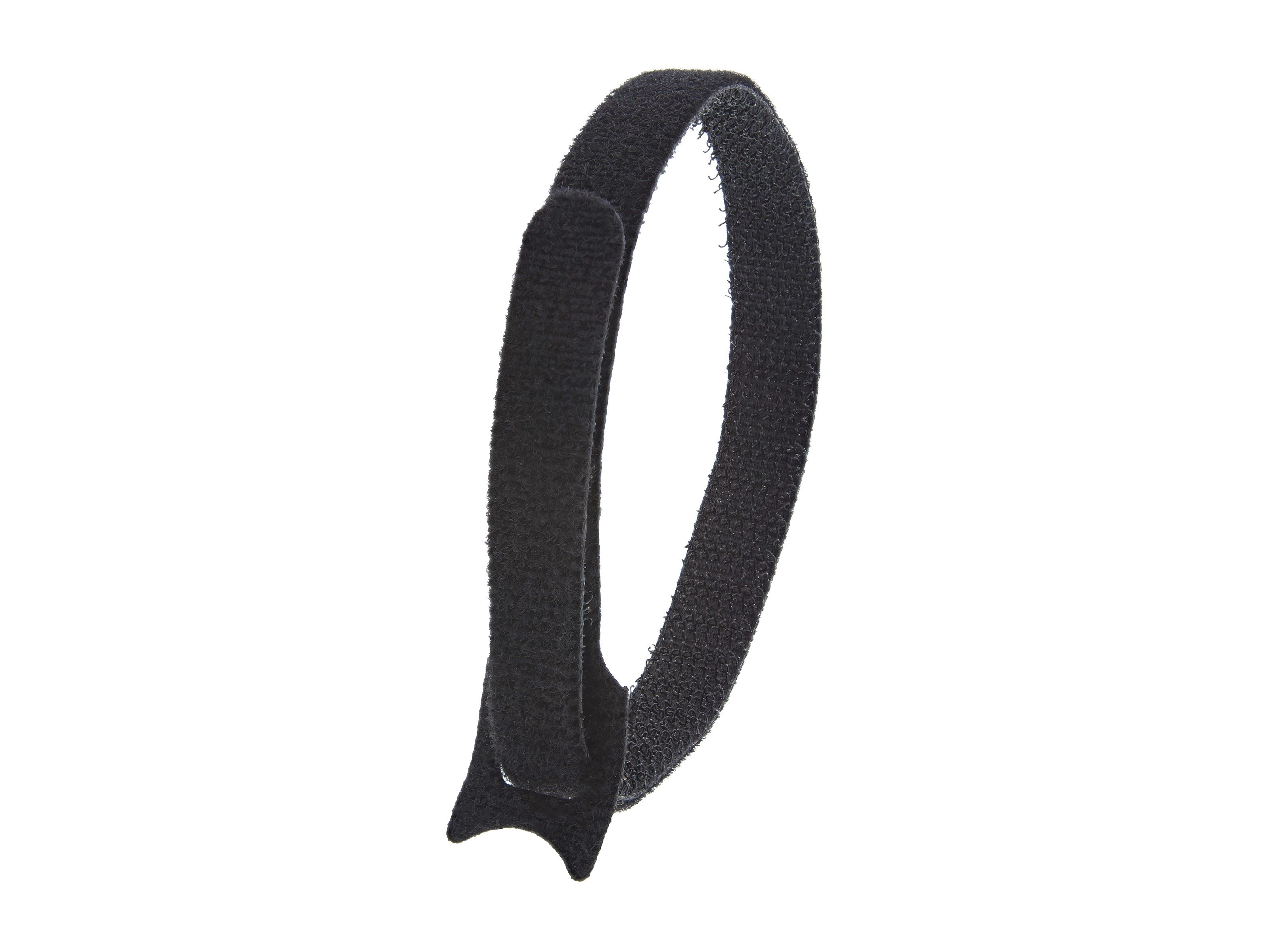 12 inch Black Hook and Loop Tie Wrap - 10 Pack