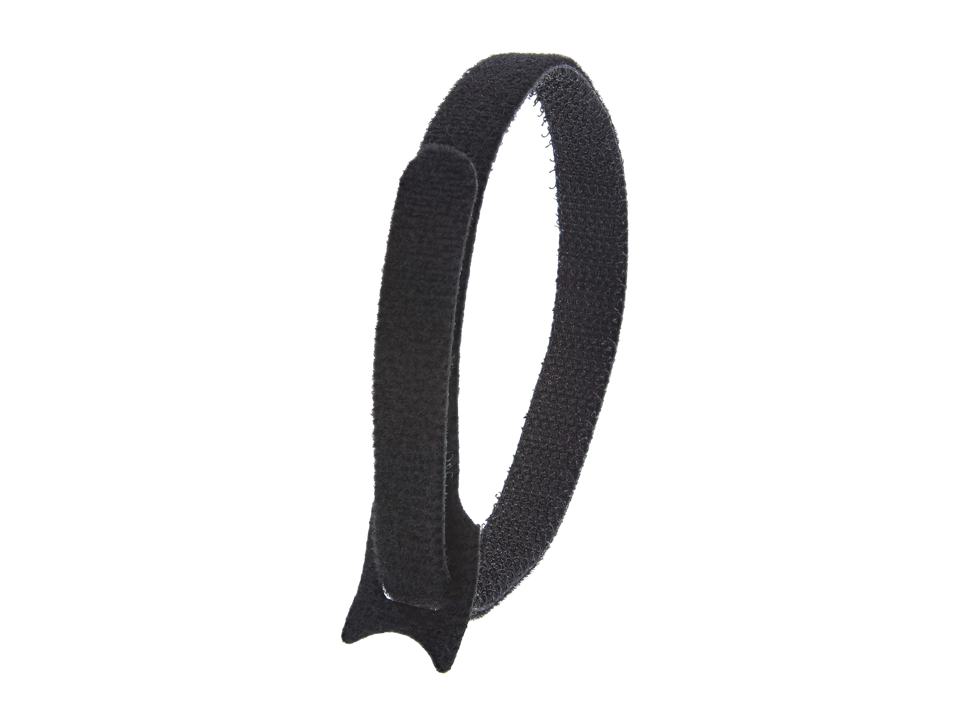 Secure Cable Ties 8 inch Black Hook and Loop Tie Wrap - 50 Pack
