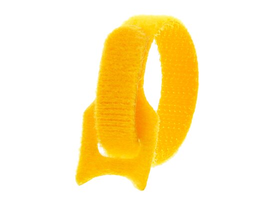 Picture of 6 Inch Yellow Hook and Loop Tie Wrap - 10 Pack
