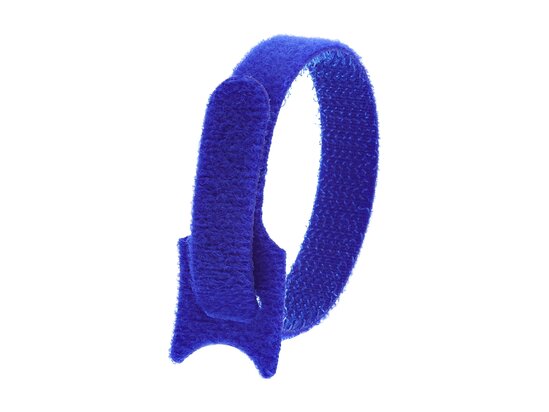 Picture of 8 Inch Blue Hook and Loop Tie Wrap - 10 Pack