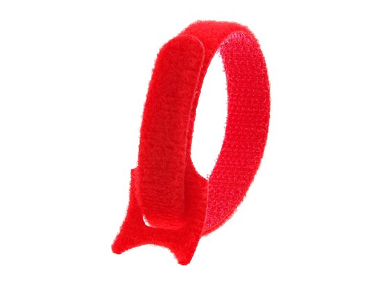 Picture of 8 Inch Red Hook and Loop Tie Wrap - 10 Pack