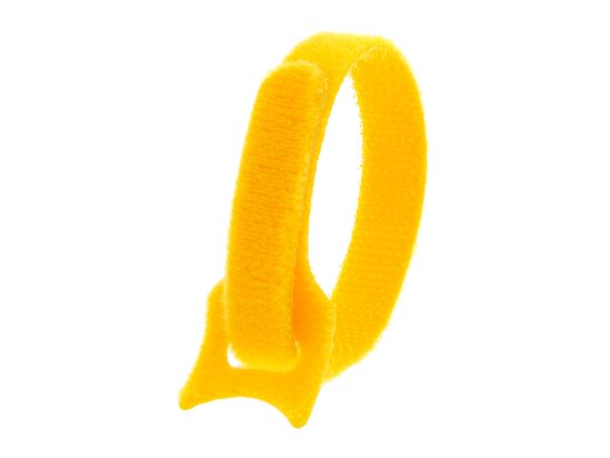 Picture of 8 Inch Yellow Hook and Loop Tie Wrap - 10 Pack