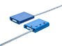 Picture of 12 Inch Blue Blank Pull Tight Galvanized Steel Cable Seal with 3.5mm wire - 50 Pack - 1 of 2