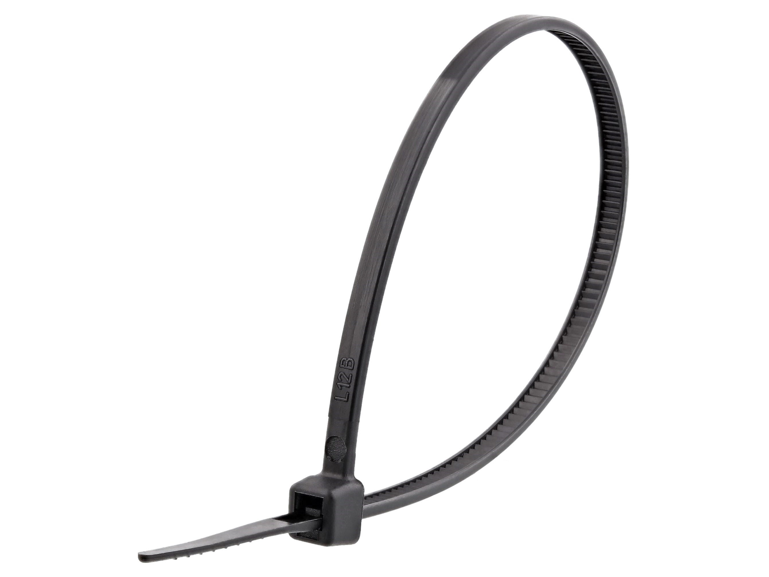 6 Inch Black Miniature Nylon Cable Tie - 100 Pack