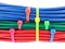 Fluorescent Blue Cable Tie Cable Organization - 2 of 3
