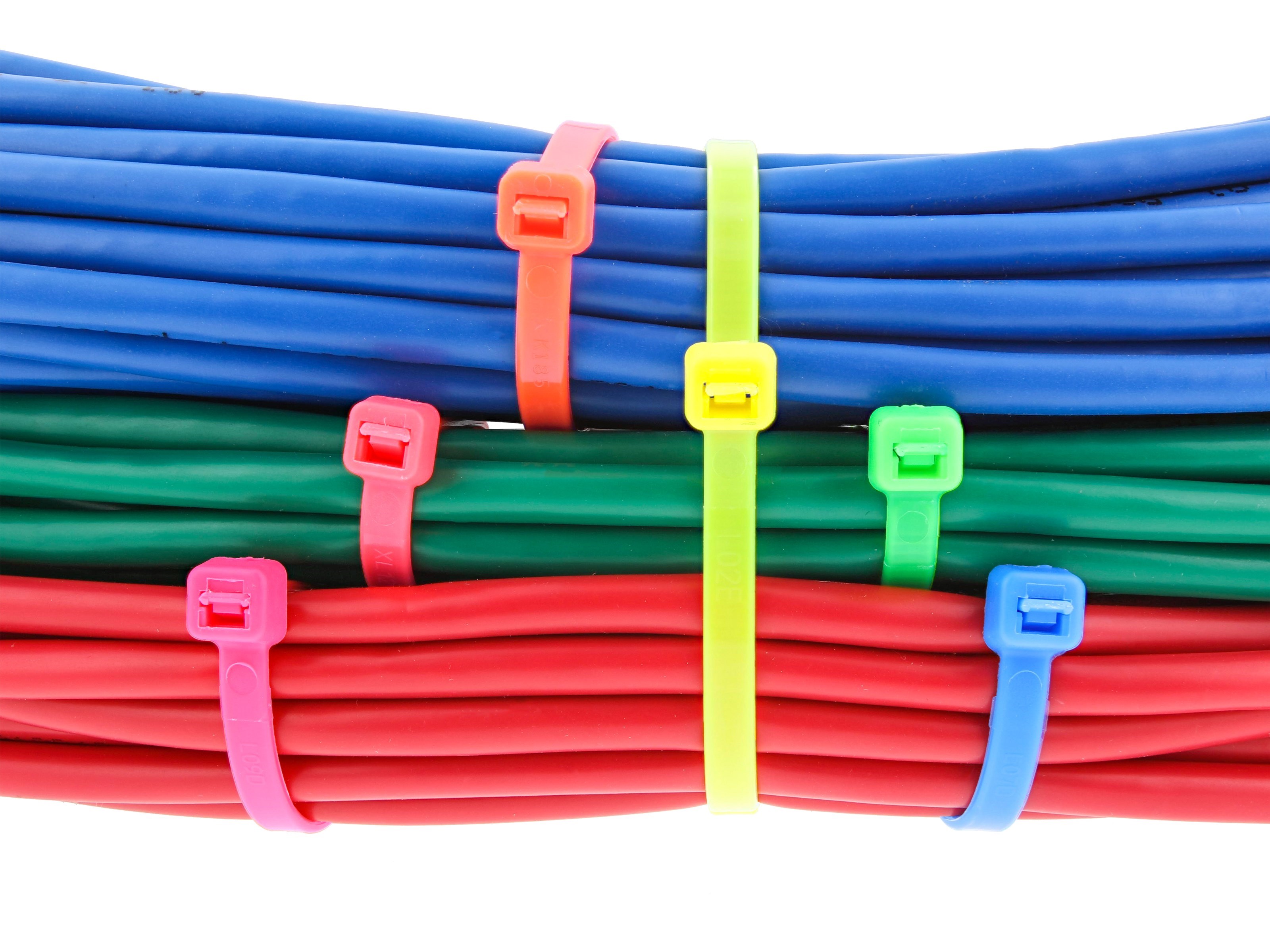 8.5" Fluorescent Pink Color 40# Nylon Cable Zip Ties  100pc Bag 
