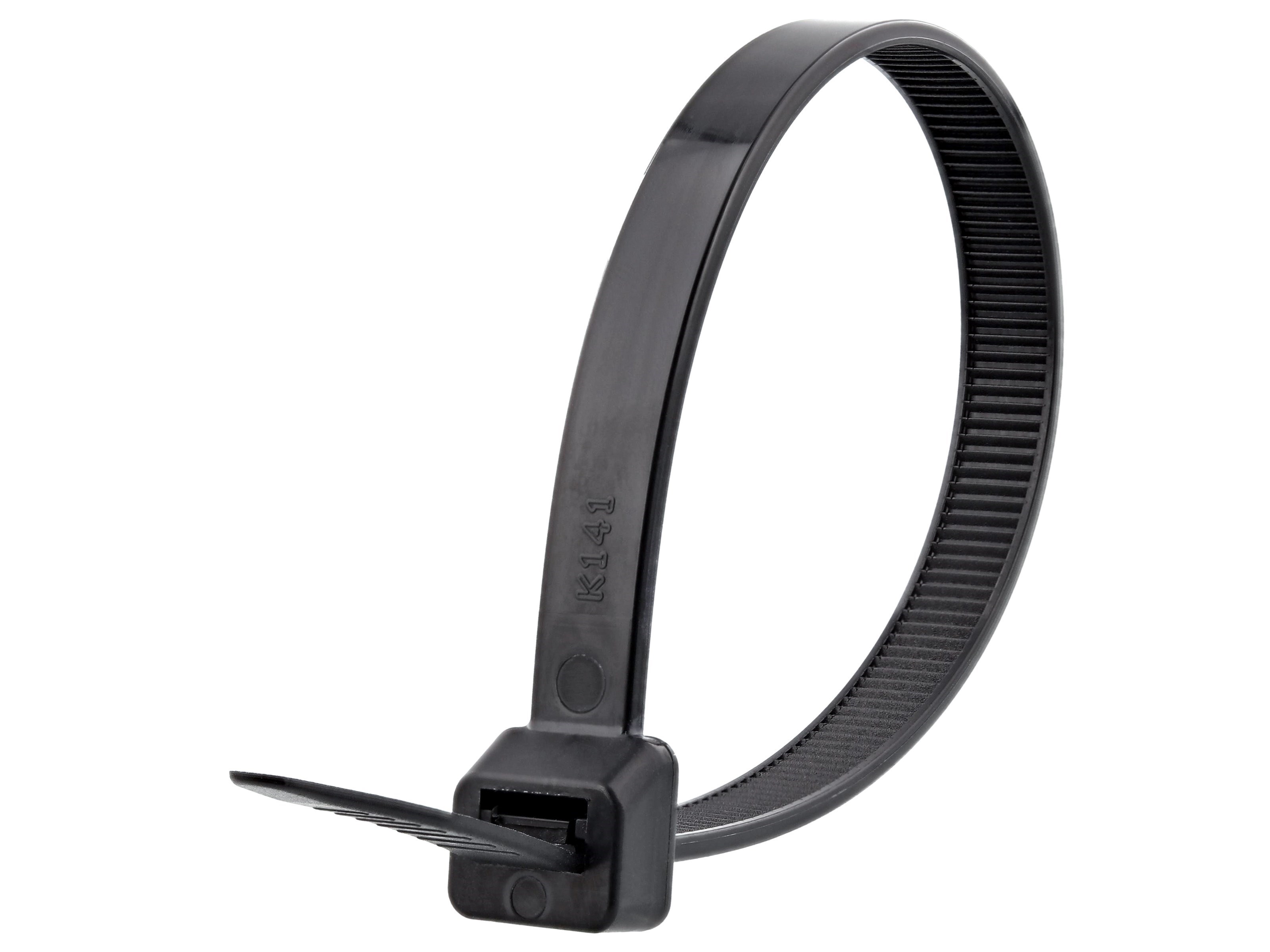 8 inch Black UV Heavy Duty Cable Tie - 100 Pack