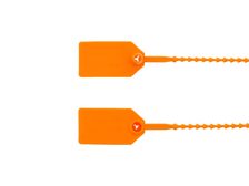 8 Inch Unlabeled Light-Duty Orange Pull Tight Plastic Seal