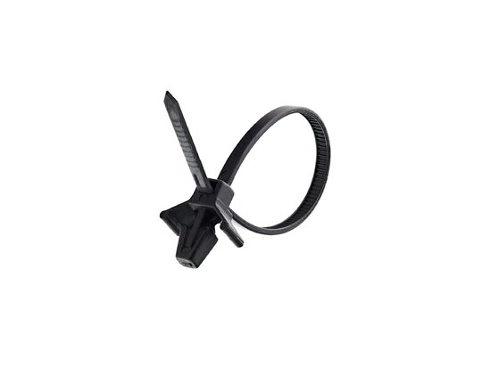 4 Inch Black Miniature Winged Push Mount Cable Tie