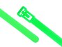 14 Inch Flourescent Green Standard Releasable Cable Tie Head and Tail Ends - 1 of 4