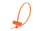 Inside Flag 8 Inch Orange Miniature Identification Cable Tie Loop
