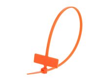 Inside Flag 8 Inch Orange Miniature Identification Cable Tie Loop