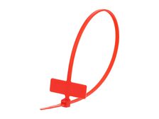 Inside Flag 8 Inch Red Miniature Identification Cable Tie Loop