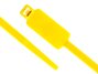 Inside Flag 10 Inch Yellow Standard ID Cable Tie Head and Tail of Tie - 1 of 4