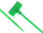 Outside Flag 4 Inch Green Miniature ID Cable Tie Head and Tail of Tie - 1 of 4