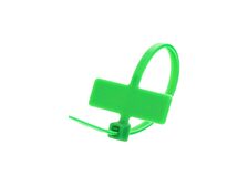 Inside Flag 4 Inch Green Miniature ID Cable Tie Loop