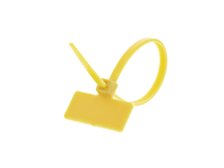 Outside Flag 4 Inch Yellow Miniature ID Cable Tie Loop