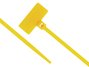 	Outside Flag 4 Inch Yellow Miniature ID Cable Tie Head and Tail of Tie - 1 of 4