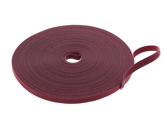 Picture of 1/2 Inch Continuous Maroon Fire-Rated Hook and Loop Wrap - 25 Yards