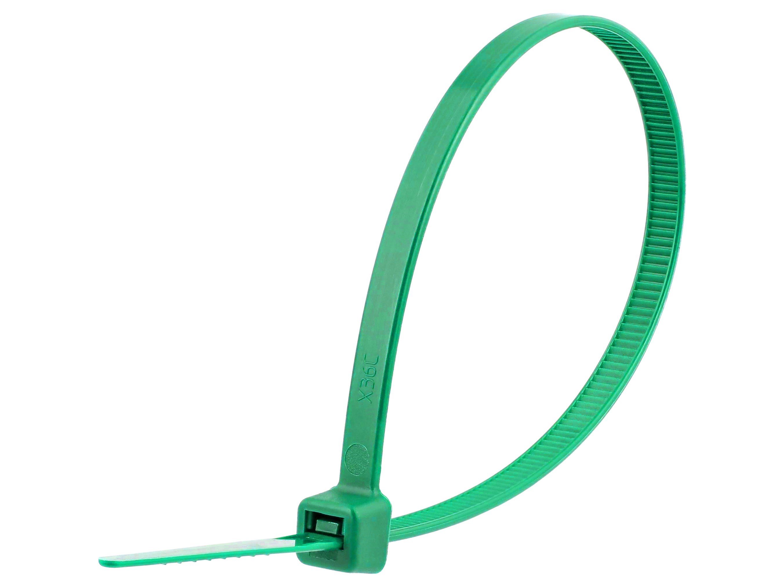 Secure Cable Ties 8 inch Green Intermediate Cable Tie - 100 Pack