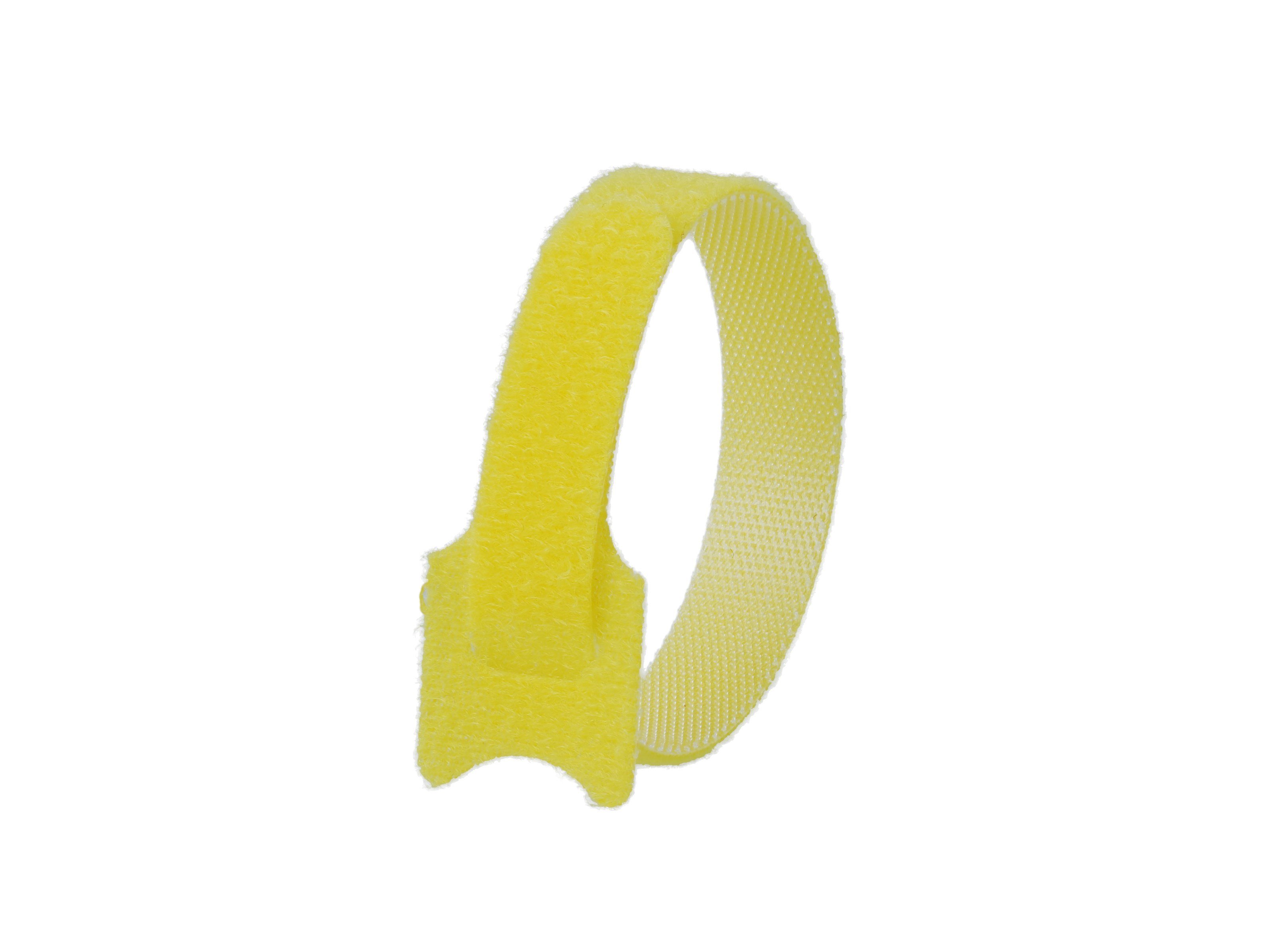 8 inch Yellow Hook and Loop Tie Wrap - 50 Pack