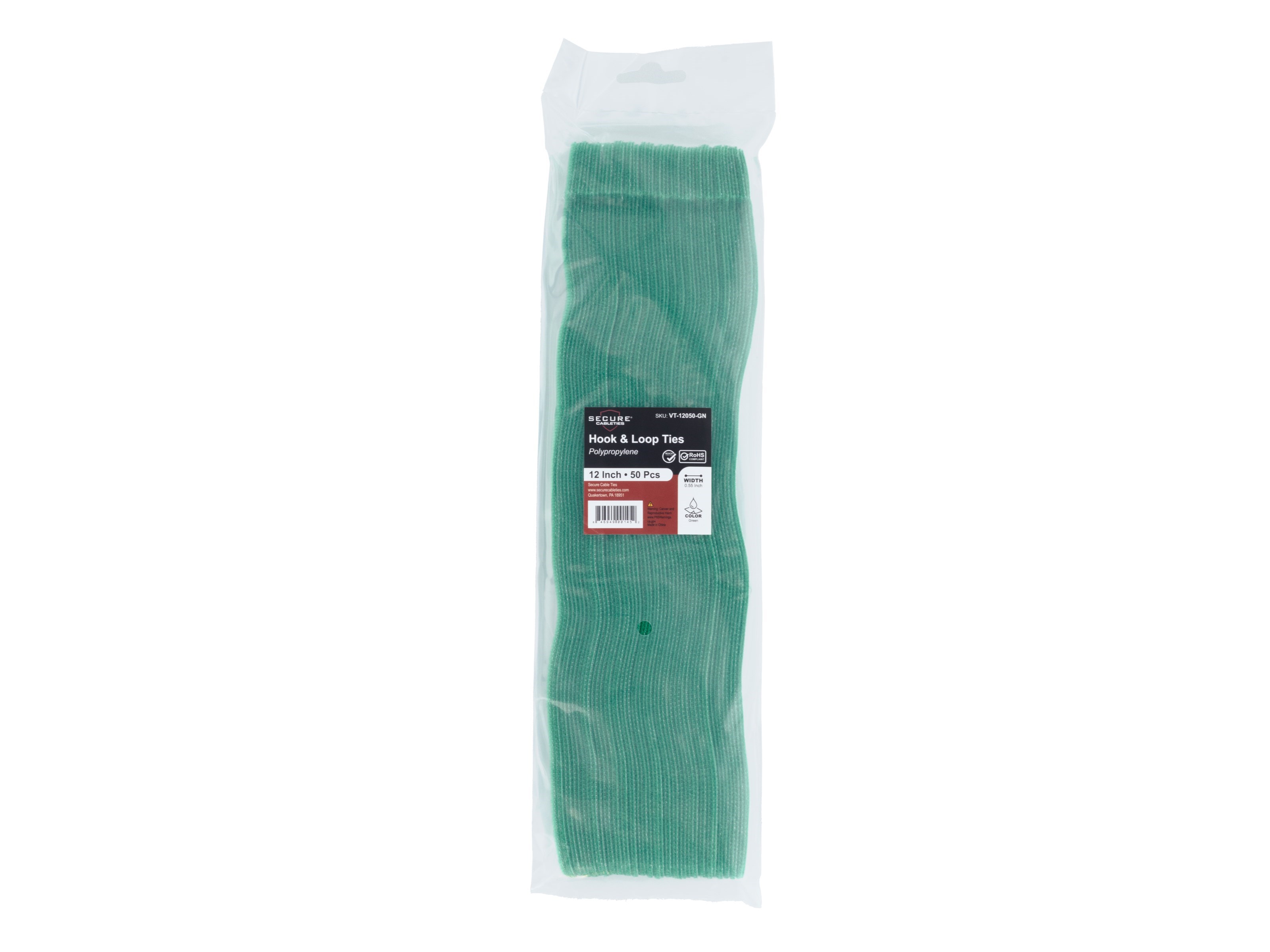 100 Pack 7-Inch Green Nylon Cable Zip Ties – 50lb Tensile Strength, Made In USA (L-7-50-GREEN)
