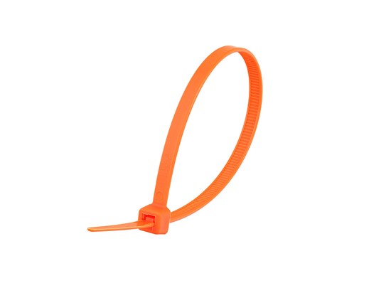 Picture of 8 Inch Fluorescent Orange Standard Cable Tie - 100 Pack
