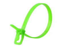 Picture of EveryTie 10 Inch Fluorescent Green Releasable Tie - 100 Pack