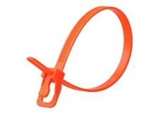 Picture of EveryTie 10 Inch Fluorescent Orange Releasable Tie - 100 Pack