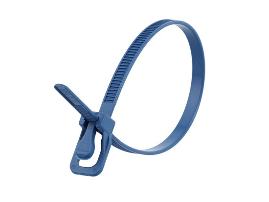 Picture of Metal Detectable EveryTie 10 Inch Blue Releasable Tie - 100 Pack