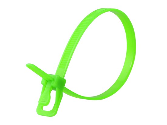 Picture of EveryTie 6 Inch Fluorescent Green Releasable Tie - 100 Pack