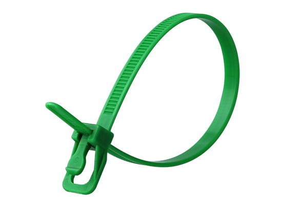 Picture of EveryTie 8 Inch Green Releasable Tie - 100 Pack