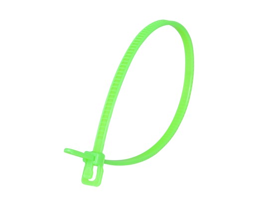Picture of VersaTie 6 Inch Fluorescent Green Releasable Tie - 100 Pack