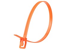 Picture of WorkTie 18 Inch Fluorescent Orange Releasable Tie - 100 Pack